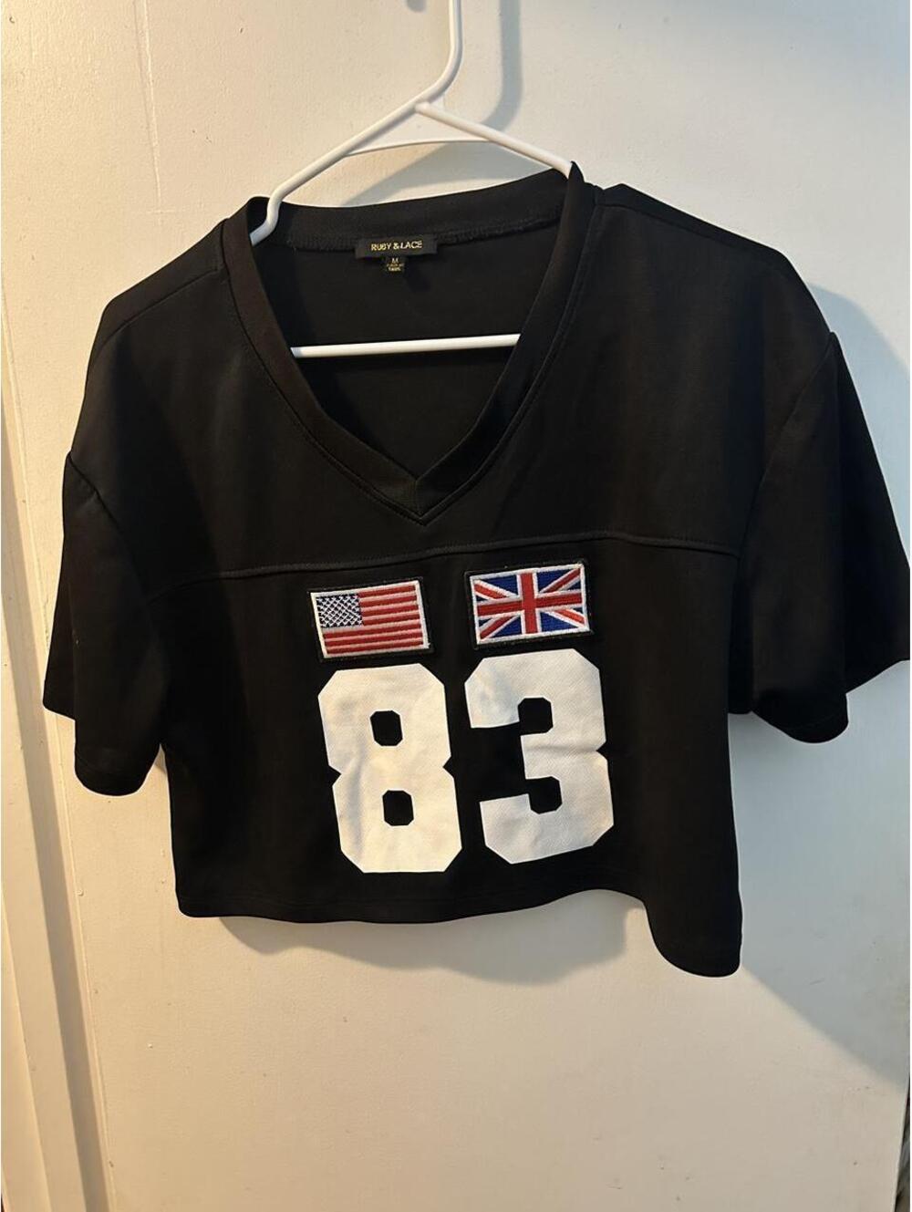 Ruby &Lace Black cropped jersey size M